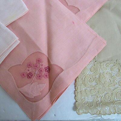 Vintage Cloth Napkins, 3 Styles of 3 Each