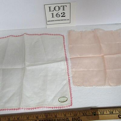 2 Small Vintage Ladies Hankies, One All Linen Ireland