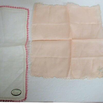 2 Small Vintage Ladies Hankies, One All Linen Ireland