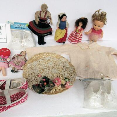 Large Lot of Vintage Doll Clothes and Some Dolls, See All Photos