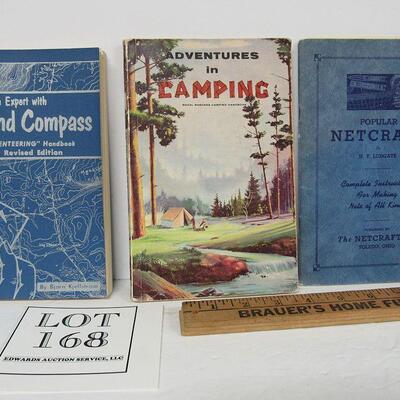 3 Older Books:  Map and Compass 1967, Adventures in Camping 1968, Popular Netcraft 1948
