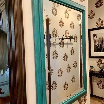 Turquoise wall mirror