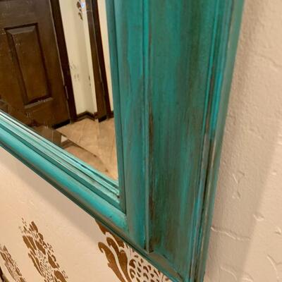 Turquoise wall mirror