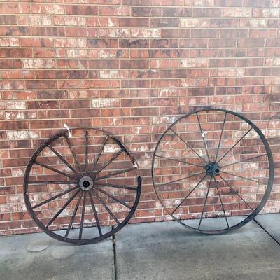 Pair Vintage wagon wheels