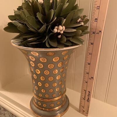 Faux potted plant with ceramic vase