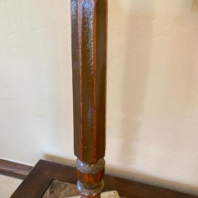 Unique wood spindle candlestick