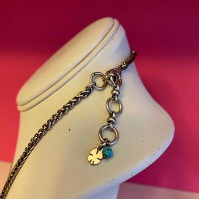 Lucky Brand Silver Tone Turquoise Sunflower Pendant Necklace