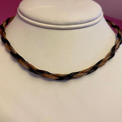Cowboy Collection Authentic Horse Hair Brown and Black Choker