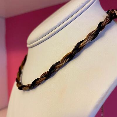 Cowboy Collection Authentic Horse Hair Brown and Black Choker