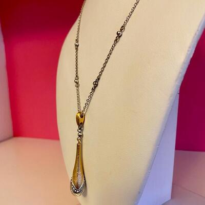 Brighton Gold, Silver and Crystal Teardrop Pendant Necklace