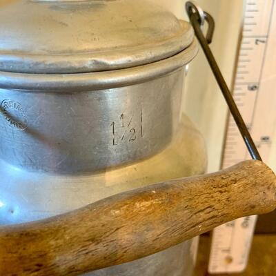 Vintage aluminum milk jug