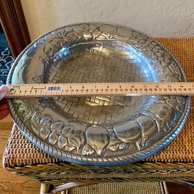 Pewter woven fruit tray