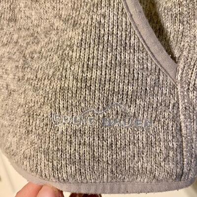 Women's Eddie Bauer Grey Knitted Jacket with Fleece Lining - Size S