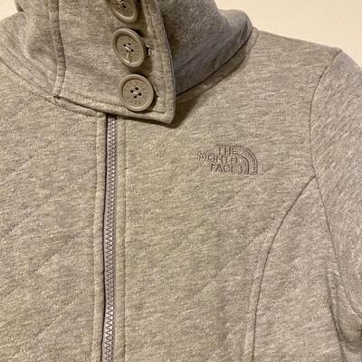 North Face Women's Gray Quilted Fleece Lined Jacket - Size S