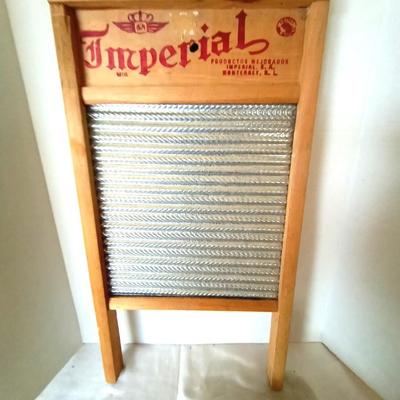 VINTAGE IMPERIAL WASHBOARD-FLOUR SIFTER-COASTERS AND MORE