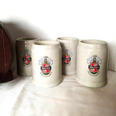 BEER STEINS AND BARREL DISPENSER