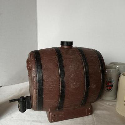 BEER STEINS AND BARREL DISPENSER