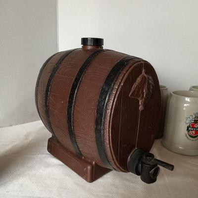 BEER STEINS AND BARREL DISPENSER