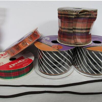 Rolls of Ribbon and Decorative Craft Cord, Some Unused