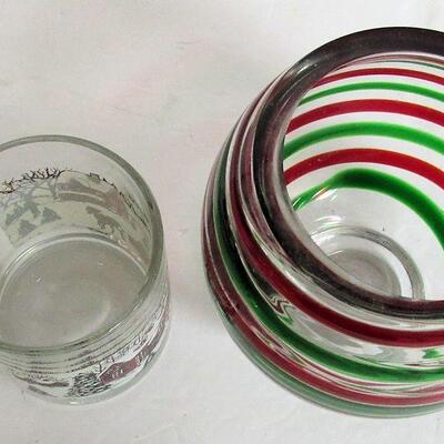 Large Heavy Glass Candle Holder and Christmas Mug