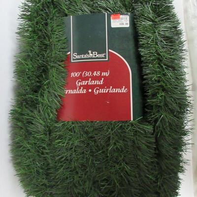 Unused 100' Long Garland, Santa's Best