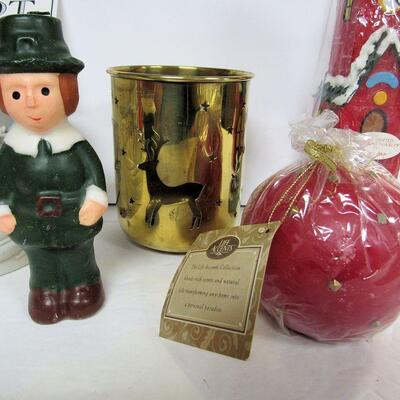 Older Christmas Candle Holders and Candles
