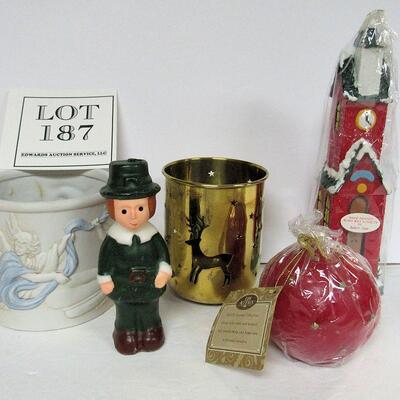 Older Christmas Candle Holders and Candles