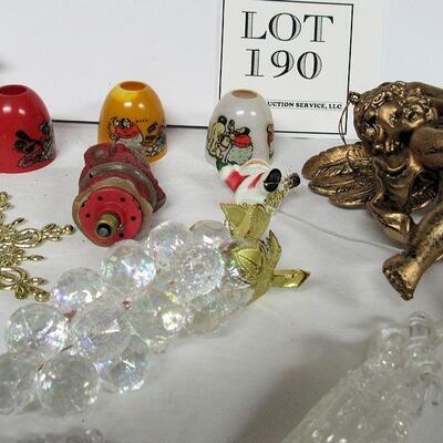 Vintage Light Covers, Angels, and Modern Christmas Plastic Icicle and Ornament Lot