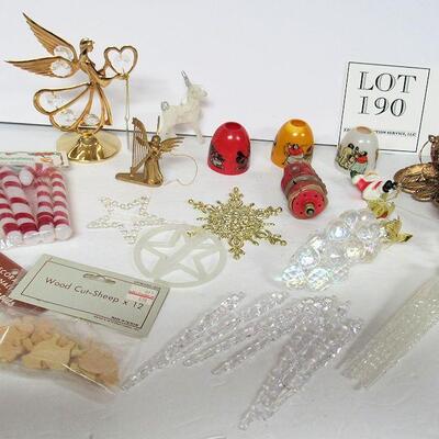 Vintage Light Covers, Angels, and Modern Christmas Plastic Icicle and Ornament Lot