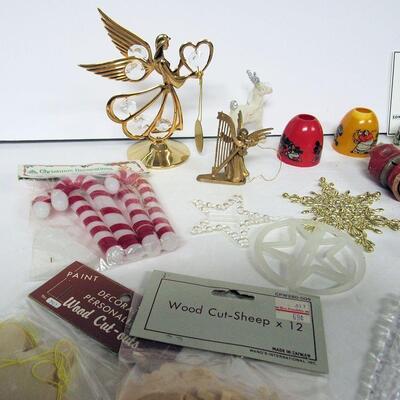 Vintage Light Covers, Angels, and Modern Christmas Plastic Icicle and Ornament Lot