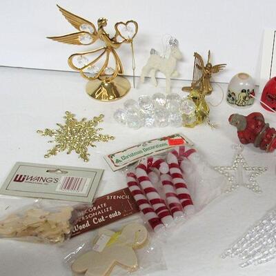 Vintage Light Covers, Angels, and Modern Christmas Plastic Icicle and Ornament Lot