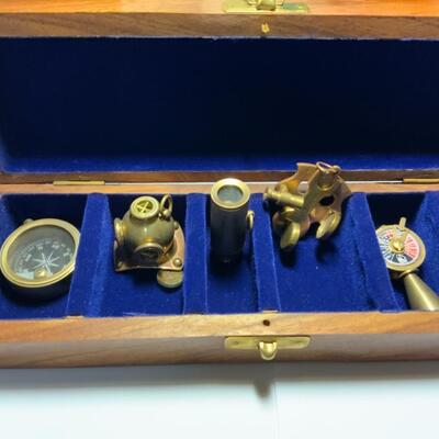 6 Miniature Vintage Brass Nautical