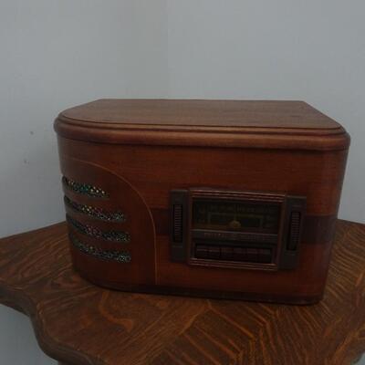 LOT 2 VINTAGE GE RADIO WOOD GENERAL ELECTRIC TUBE H-639 D-C 78 RECORD PLAYER