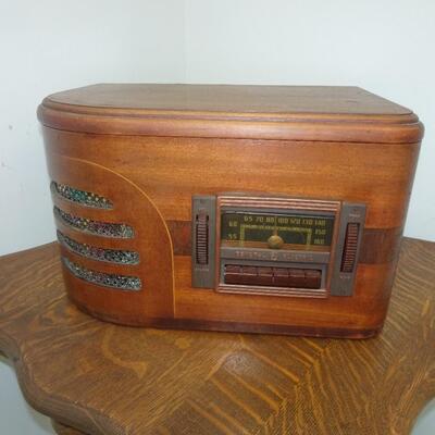 LOT 2 VINTAGE GE RADIO WOOD GENERAL ELECTRIC TUBE H-639 D-C 78 RECORD PLAYER
