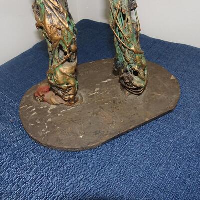 LOT 16 Vintage J. Pena Wire and Resin Sculpture Clown