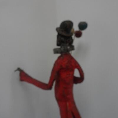 LOT 16 Vintage J. Pena Wire and Resin Sculpture Clown