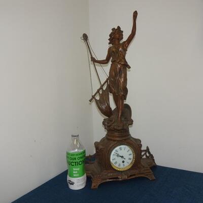 LOT 17  Antique Figural Bronze Clock