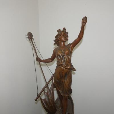 LOT 17  Antique Figural Bronze Clock