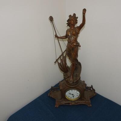 LOT 17  Antique Figural Bronze Clock