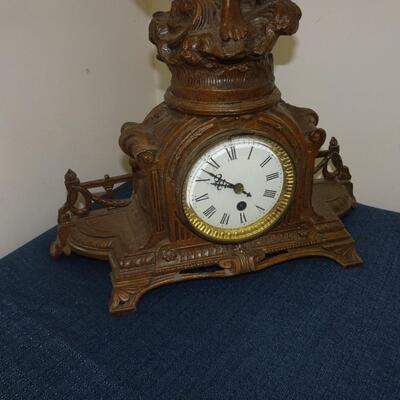 LOT 17  Antique Figural Bronze Clock
