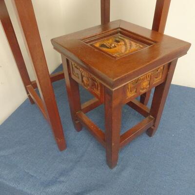 LOT 25. TWO CARVED TABLES