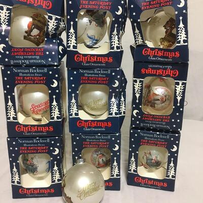 Norman Rockwell Christmas Ornament Glass Bulb The Saturday Evening Post Vintage