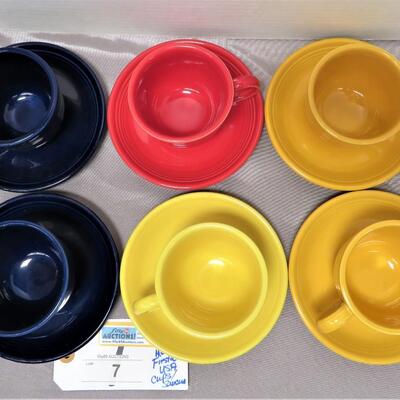 Fiesta Homer Laughlin Cups & Saucer plates Set 6 Art Deco China