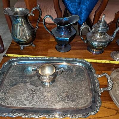 Sterling Silver-plate Home Serve Wares Mixed Lot of 14 Pieces
