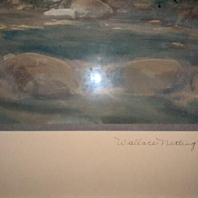 Wallace Nutting Landscape Matted Framed Signed, Titled 