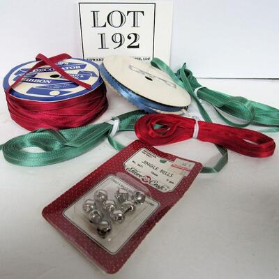 Vintage Fabric Christmas Ribbon and Tiny Bells