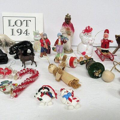 Misc Lot of Christmas: Animals, Ornaments, Figures
