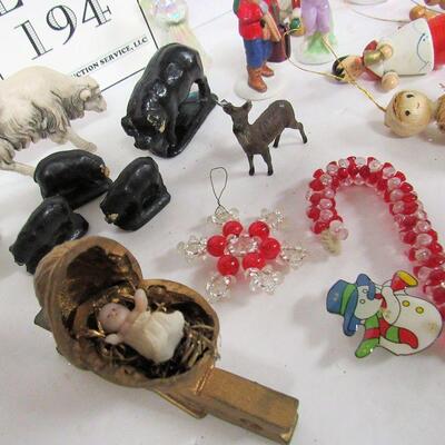 Misc Lot of Christmas: Animals, Ornaments, Figures