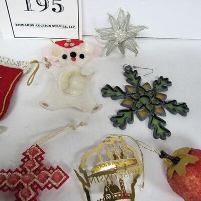 Misc Christmas Ornaments, Fabric, Brass, Plastic