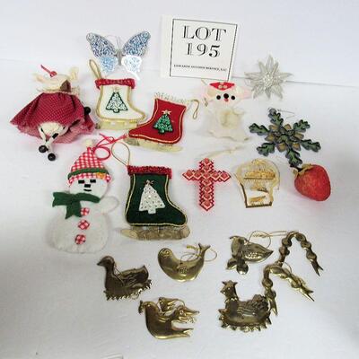 Misc Christmas Ornaments, Fabric, Brass, Plastic